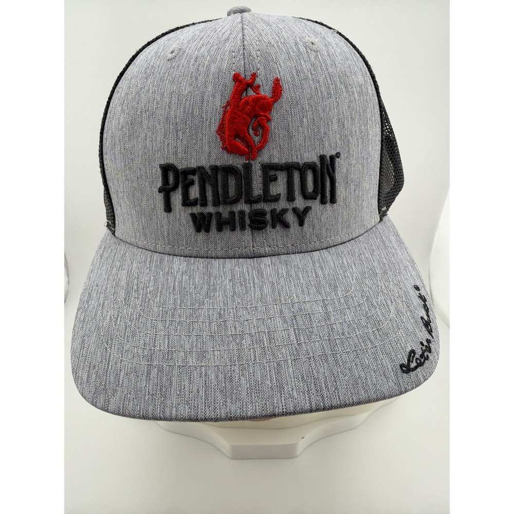 Pendleton Whisky Gray Black Mesh Bucking Horse Trucker Snapback